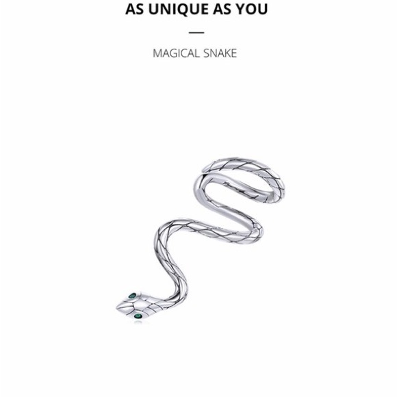 925 Sterling Silver Rich 1 Piece Magical Snake Earring Clip - Picture 4 of 7